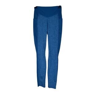 The North Face Leggings Ribbed Side Pocket Stretch Tights Small Blue Activewear